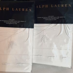 Ralph Lauren KING Islesboro Hillsboro Shams MSRP $430 Cream